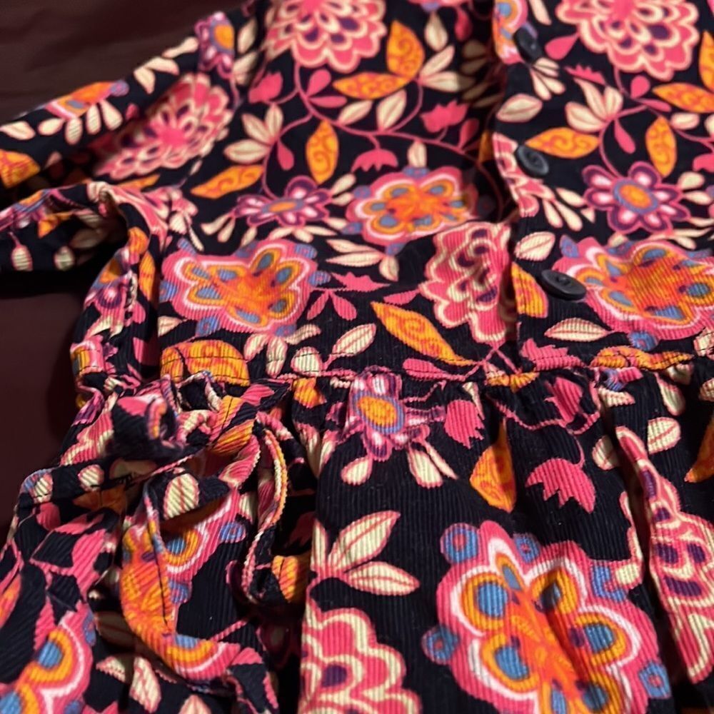HANNA ANDERSSON girls corduroy autumn floral dress. Size 110 (5) - Picture 7 of 8